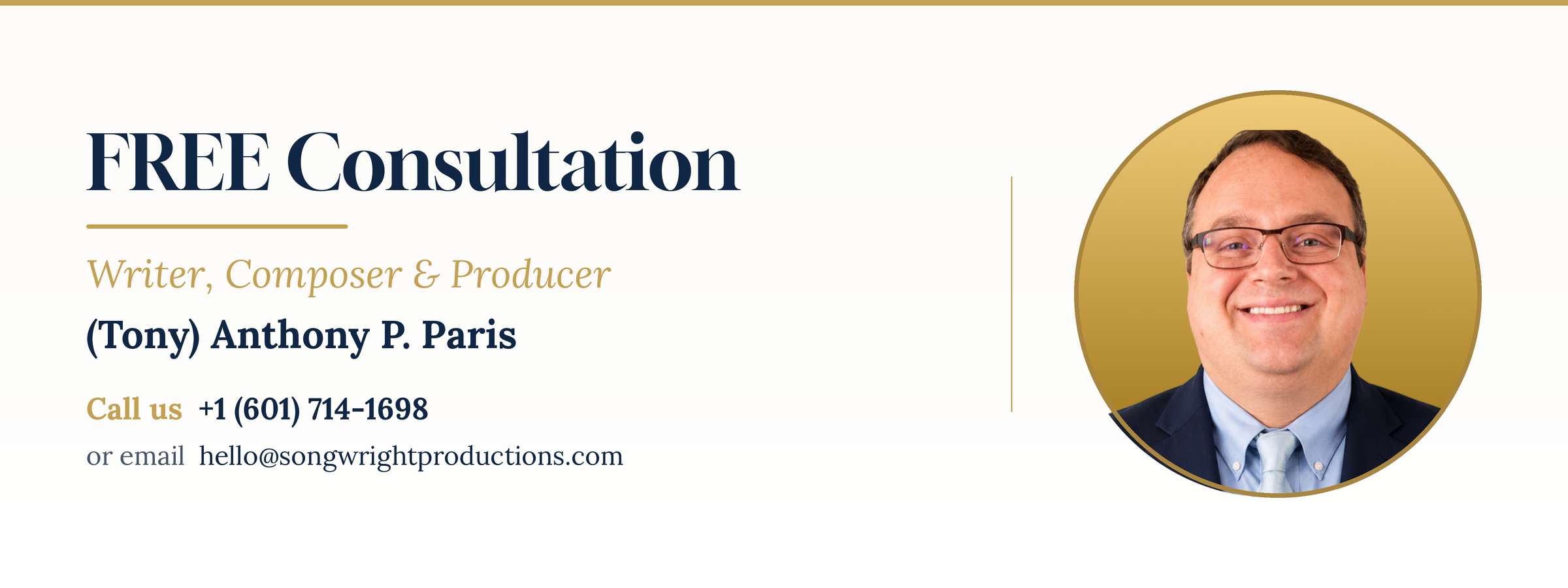 Free consultation with (Tony) Anthony P. Paris — Songwright Productions